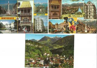 3 Austria Postcards Including Gruss An Innsbruck & Feldkirch,  Voralberg P818