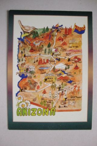 215) Arizona State Map Grand Canyon Phoenix London Bridge Lake Havasu