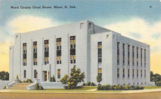 Minot,  Nd North Dakota Ward County Court House Courthouse C1940 