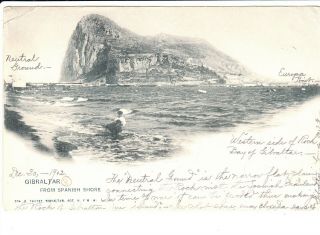 Gibraltar 1903 Vintage Postcard