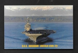 Postcard U.  S.  Navy Ship Uss Abraham Lincoln Cvn - 72 Aircraft Carrier 9311
