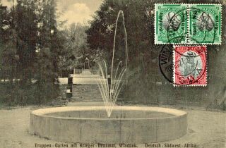German South - West Africa - Windhuk,  Garden And War Memorial,  Stamps & Pmk