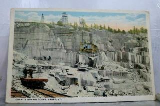 Vermont Vt Barre Granite Quarry Postcard Old Vintage Card View Standard Souvenir