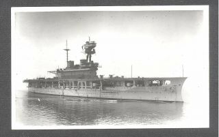 Orig Real Photo H.  M.  S.  Eagle Aircraft Carrier