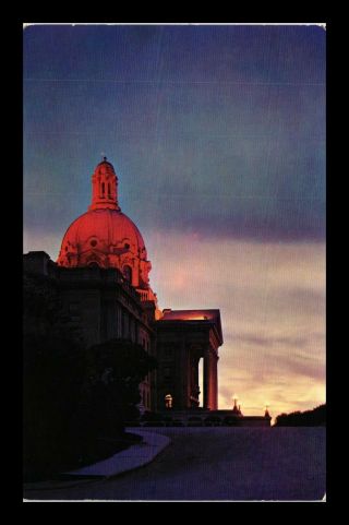 Dr Jim Stamps Sunset Alberta Legislative Building Edmonton View Postcard