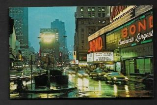 Postcard York City Times Square Movie Marquis Pearl Bailey 928