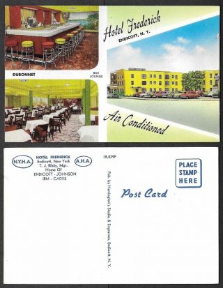 Old Postcard - Endicott,  York - Hotel Frederick Multiview