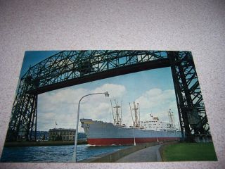 1960s Figaro Swedish Freighter Ship At Duluth Mn.  Vtg Postcard
