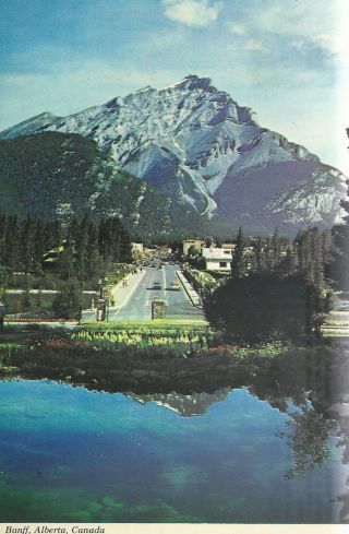 Banff Alberta Canada Cascade Mt Backdrop For Banff Avenue Postcard 9274