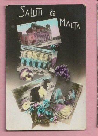 Saluti Da Malta,  Multi View Postcard.