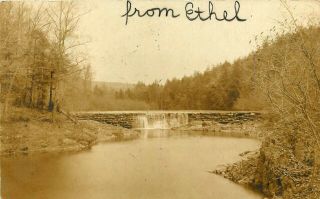 1905 Jersey Rppc Postcard: Scenic View Of Dam At Duke 