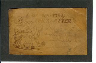 Leather Vintage Pc " I Am Waiting For A Letter.  " Pmk 12 - 19 - 1906 Webberville,  Mi.