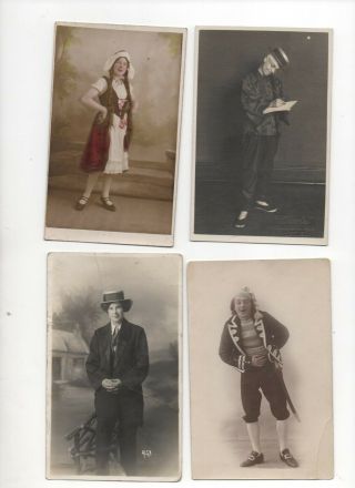 27 Vintage Photographs Postcards: People Wearing Fancy Dress/theatrical Costumes