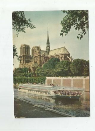 1964 Notre Dame Cathedral Backside Paris France Postcard