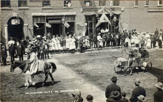 Bradford,  Vt Rppc Fourth Of July Parade – Horse And Automobile 1909