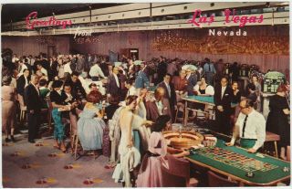 Riviera Casino Gaming Floor Posted W/stamp 1958 Las Vegas Hotel Post Card A 55