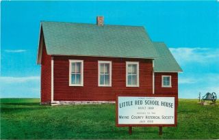 Lineville Iowa Little Red School House Bell 1960s Postcard