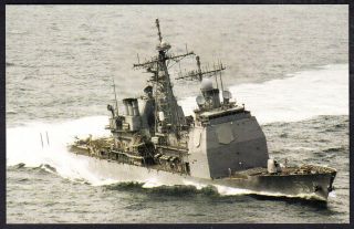 Guided Missile Cruiser Uss Leyte Gulf Cg - 55 Navy Ship Postcard