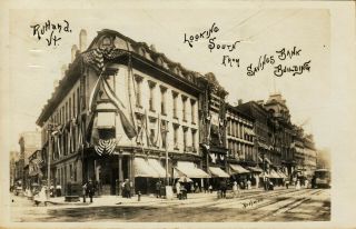 Rutland,  Vt Rppc Savings Bank And Merchants Row Decorated For The Carnival 1913