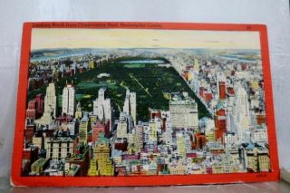 York Ny Nyc Rockefeller Center Observation Roof North Postcard Old Vintage