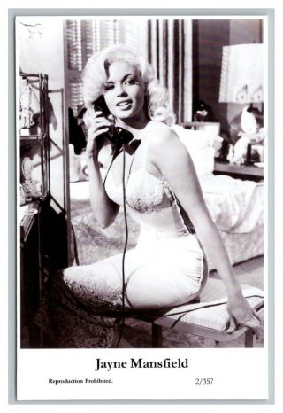 Jayne Mansfield (c Swiftsure Postcard Year 2000 Modern Print 2/357 Glamour Photo