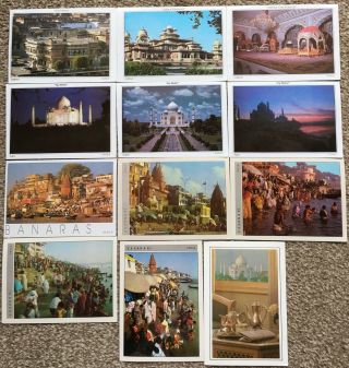 12 Postcards Of India Agra Jaipur Varanasi Banaras All