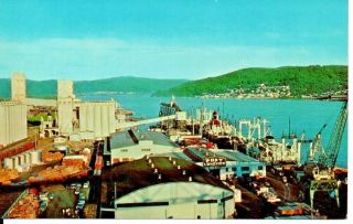 Port Of Longview Wa View From Columbia River Bridge Postcard 1950s