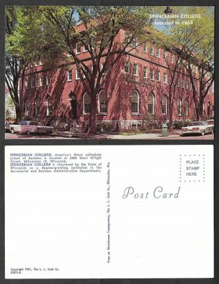 Old Wisconsin Postcard - Milwaukee - Spencerian College,  Business School