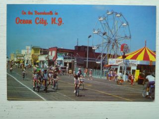 On The Boardwalk In Ocean City,  Jersey Nj Vintage Postcard
