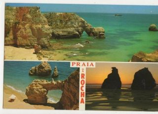 Praia Da Rocha Portugal Postcard 092a