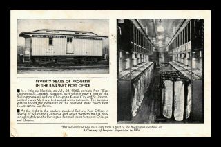 Dr Jim Stamps Us Railway Post Office Postcard Chicago Postal Car Exhibit 1934