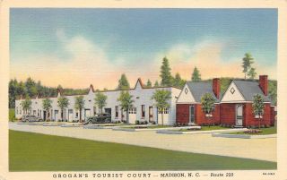 Madison North Carolina 1940s Postcard Grogan 