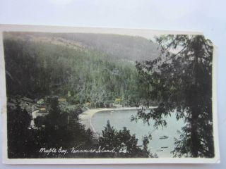 Maple Bay,  V.  I.  B.  C.  Vintage Coloured R.  P.  Postcard C.  1950 