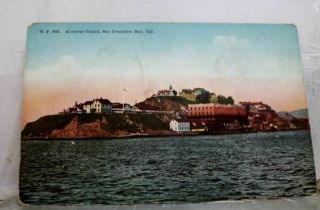 California Ca Alcatraz Island San Francisco Bay Postcard Old Vintage Card View