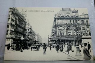 Belgium Brussels Bruxelles Place De Bourse Postcard Old Vintage Card View Post
