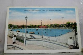 Louisiana La Orleans Audubon Park Swimming Pool Postcard Old Vintage Card Pc