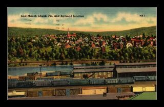 Dr Jim Stamps Us East Mauch Chunk Pennsylvania Railroad Junction Linen Postcard