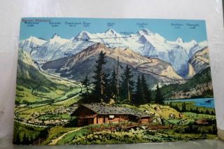Switzerland Berner Oberland Wetterhorn Postcard Old Vintage Card View Standard