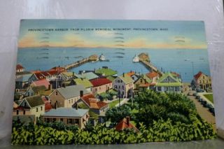 Massachusetts Ma Provincetown Pilgrim Memorial Monument Harbor Postcard Old View