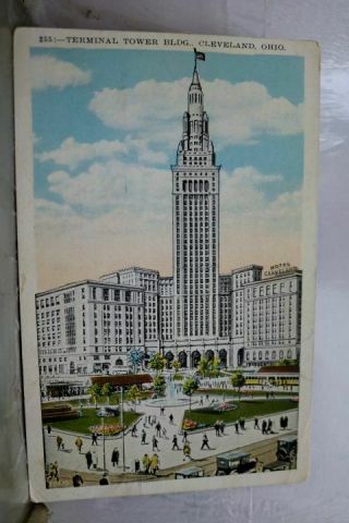 Ohio Oh Cleveland Terminal Tower Building Postcard Old Vintage Card View Post Pc