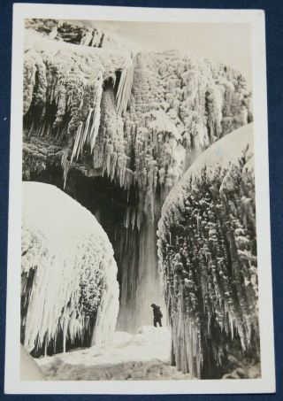 Cave Of The Winds,  Winter,  Niagara Falls,  Ny Postcard Rppc 2