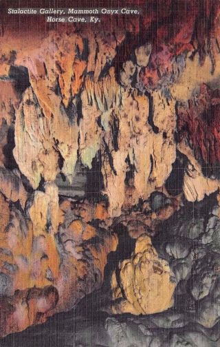 Horse Cave,  Ky Kentucky Mammoth Onyx Cave Stalactite Gallery C1940 