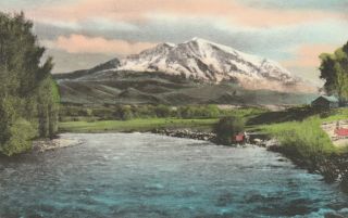 (x) Glenwood Springs,  Co - Hand Colored View Of Mt.  Sopris And Crystal River