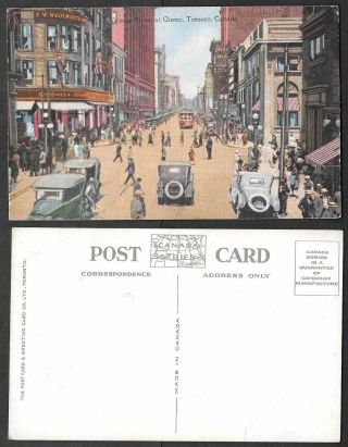Old Canada Postcard - Toronto,  Ontario - Yonge Street Scene At Queen