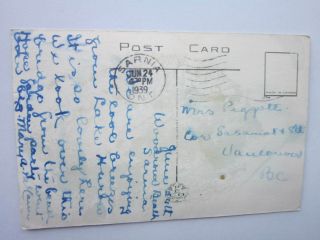INT ' L BLUE WATER BRIDGE,  POINT EDWARD,  SARNIA,  ONT.  vintage coloured postcard 1939 2