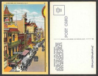 Old California Postcard - San Francisco - Chinatown - Street Scene