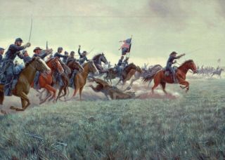 General George A.  Custer,  Battle Of Gettysburg Pa - - Military Civil War Postcard
