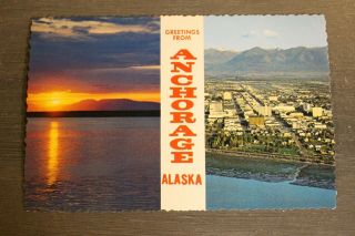 Greetings From Anchorage Alaska Two View Alaska Joe Orig Vintage Postcard