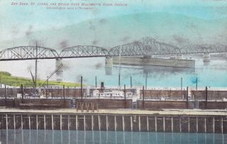 Dry Dock,  St Johns And Bridge Over Willamette River,  Or