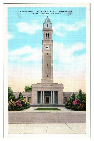 Campanile,  Louisiana State University Lsu,  Baton Rouge,  La Postcard 5f (2) 14